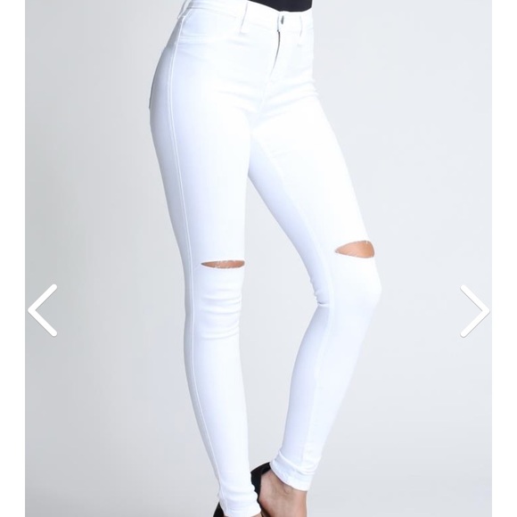 Vibrant Denim - Vibrant MIU High-waisted White Skinny Jeans